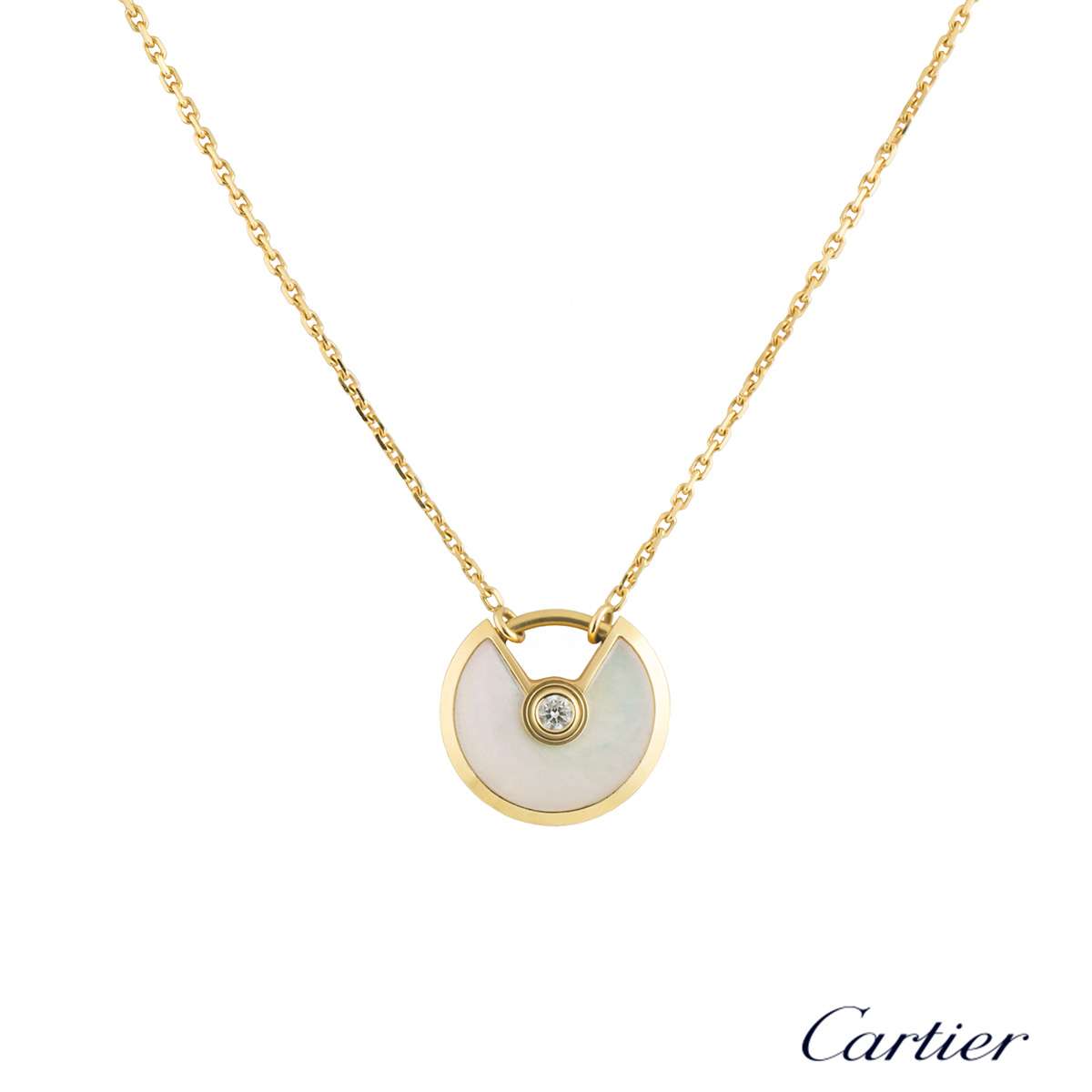 cartier amulette necklace mother of pearl